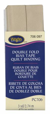 Extra Wide Double Fold Bias Tape 3YD Khaki