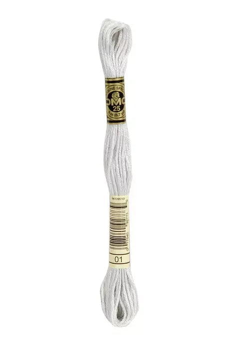 DMC Embroidery Floss 8.7yd #01 WHITE TIN