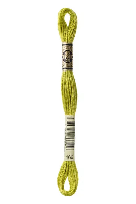 DMC Embroidery Floss 8.7yd #166 MED LIGHT MOSS GREEN