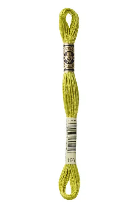 DMC Embroidery Floss 8.7yd #166 MED LIGHT MOSS GREEN