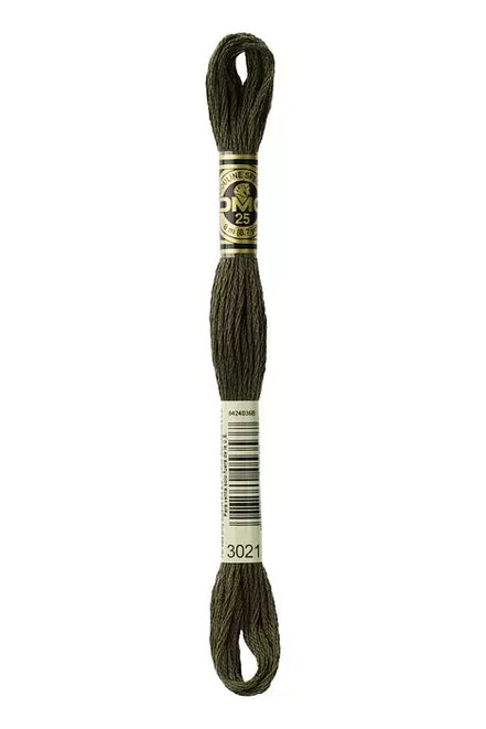 DMC Embroidery Floss 8.7yd #3021 VERY DARK BROWN GRAY