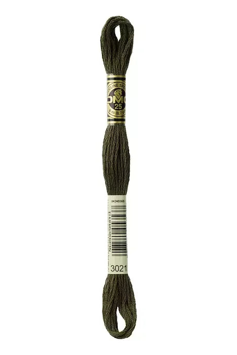 DMC Embroidery Floss 8.7yd #3021 VERY DARK BROWN GRAY