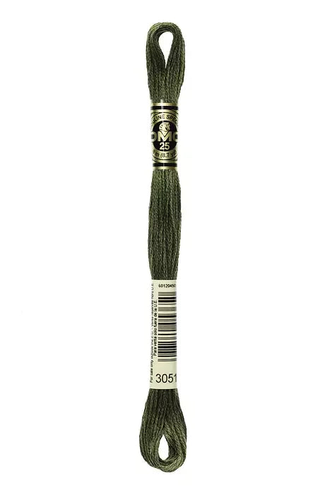 DMC Embroidery Floss 8.7yd #3051 DARK GREEN GRAY