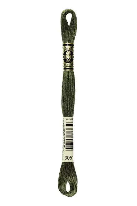 DMC Embroidery Floss 8.7yd #3051 DARK GREEN GRAY