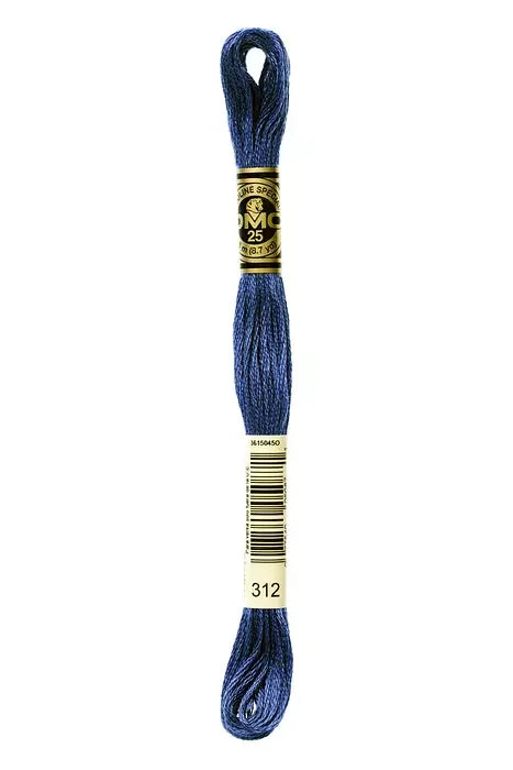 DMC Embroidery Floss 8.7yd #312 VERY DARK BABY BLUE