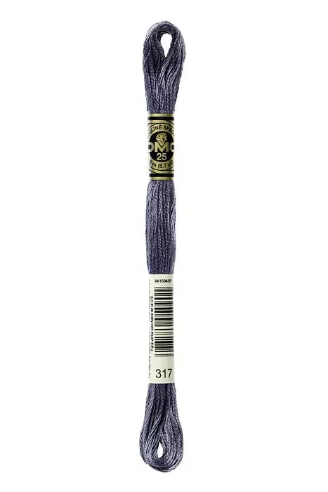 DMC Embroidery Floss 8.7yd #317 PEWTER GRAY