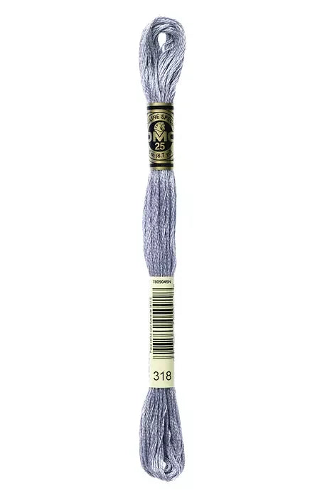 DMC Embroidery Floss 8.7yd #318 LIGHT STEEL GRAY