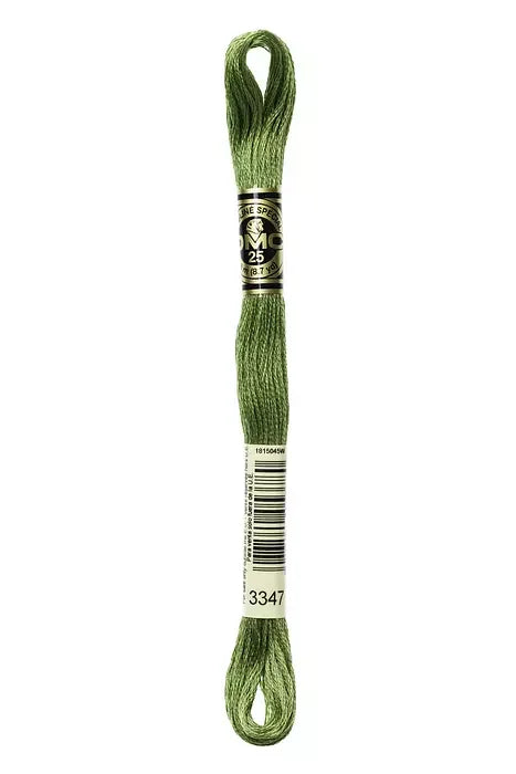 DMC Embroidery Floss 8.7yd #3347 MEDIUM YELLOW GREEN
