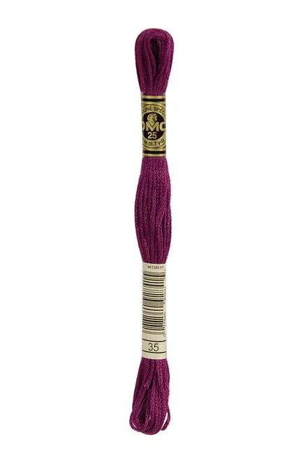 DMC Embroidery Floss 8.7yd #35 VERY DARK FUCSHIA