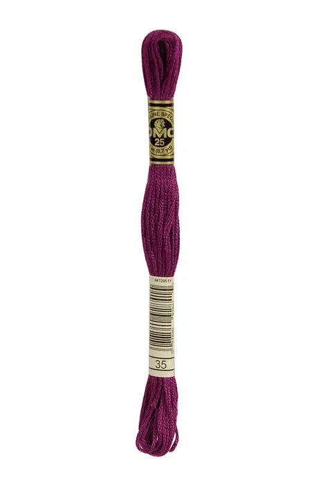 DMC Embroidery Floss 8.7yd #35 VERY DARK FUCSHIA