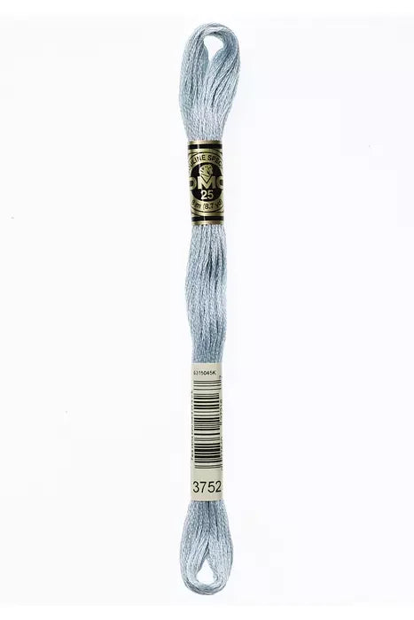 DMC Embroidery Floss 8.7yd #3752 VERY LT ANTIQUE BLUE