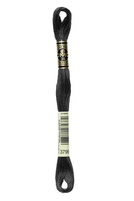 DMC Embroidery Floss 8.7yd #3799 VERY DARK PEWTER GRAY