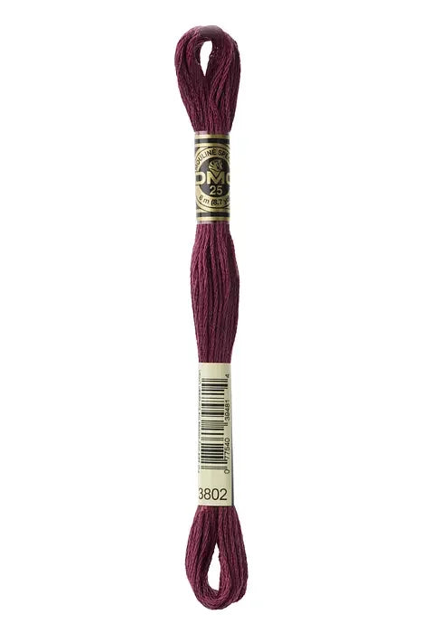 DMC Embroidery Floss 8.7yd #3802 VERY DK ANTIQUE MAUVE