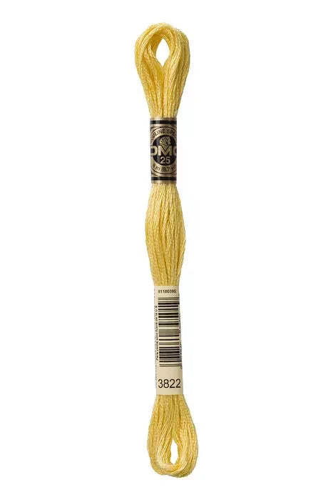 DMC Embroidery Floss 8.7yd #3822 LIGHT STRAW