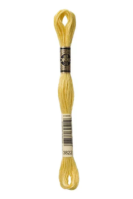 DMC Embroidery Floss 8.7yd #3822 LIGHT STRAW