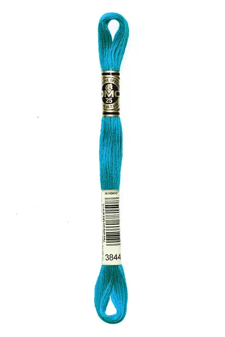 DMC Embroidery Floss 8.7yd #3844 DARK BRIGHT TURQUOISE