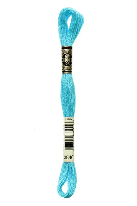 DMC Embroidery Floss 8.7yd #3846 LIGHT BRIGHT TURQUOISE