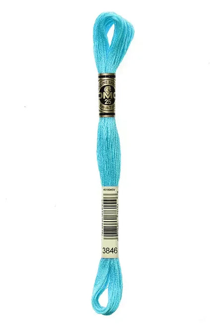 DMC Embroidery Floss 8.7yd #3846 LIGHT BRIGHT TURQUOISE