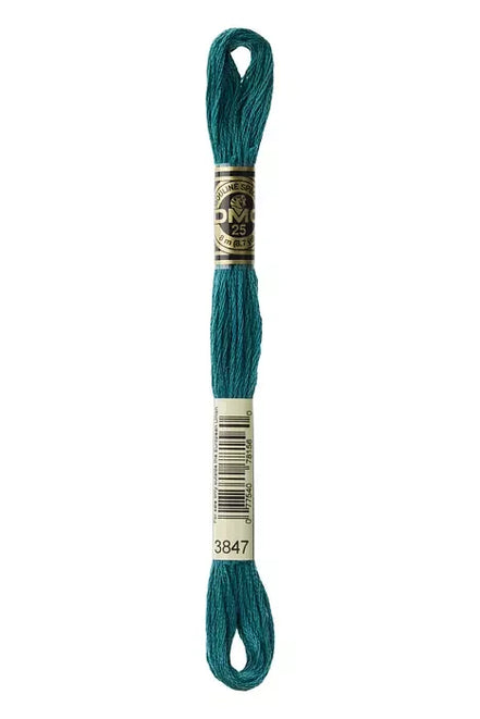 DMC Embroidery Floss 8.7yd #3847 DARK TEAL GREEN