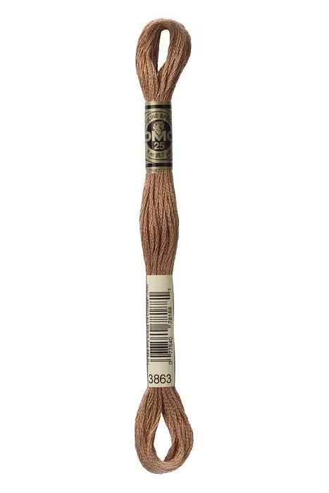 DMC Embroidery Floss 8.7yd #3863 MEDIUM MOCHA BEIGE