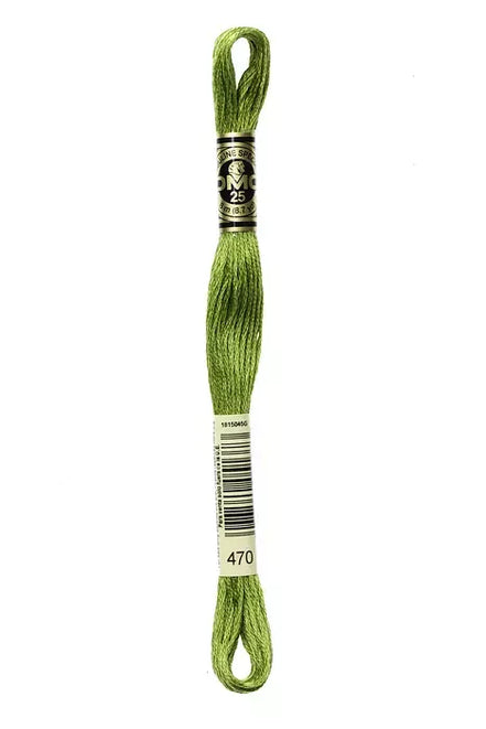DMC Embroidery Floss 8.7yd #470 LIGHT AVOCADO GREEN