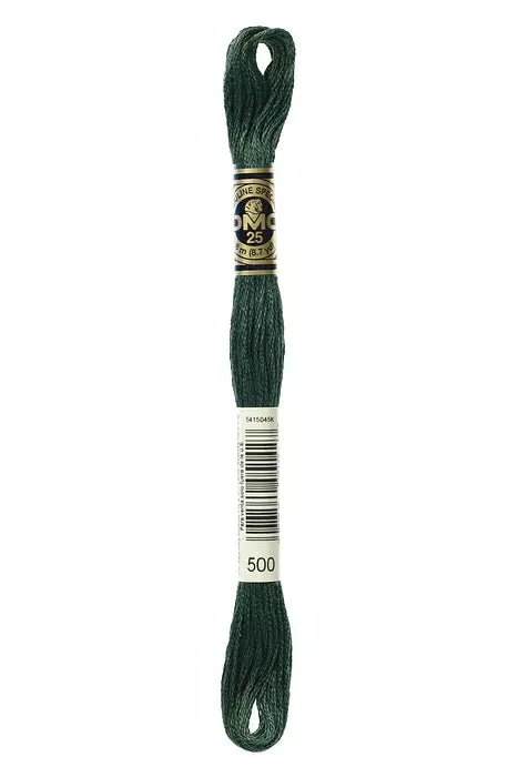 DMC Embroidery Floss 8.7yd #500 VERY DARK BLUE GREEN
