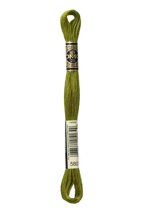 DMC Embroidery Floss 8.7yd #580 DARK MOSS GREEN