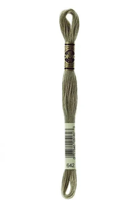 DMC Embroidery Floss 8.7yd #642 DARK BEIGE GRAY