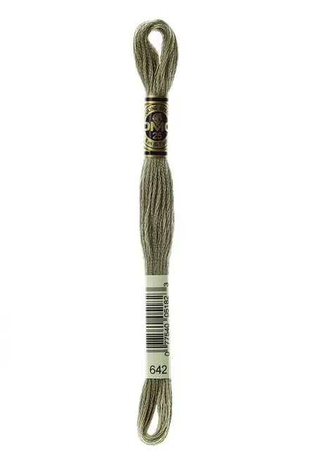 DMC Embroidery Floss 8.7yd #642 DARK BEIGE GRAY