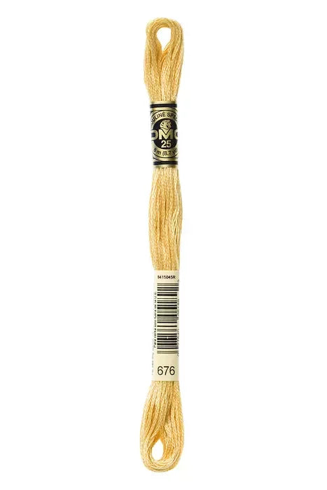 DMC Embroidery Floss 8.7yd #676 LIGHT OLD GOLD