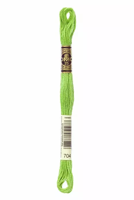 DMC Embroidery Floss 8.7yd #704 BRIGHT CHARTREUSE