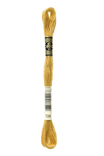 DMC Embroidery Floss 8.7yd #729 MEDIUM OLD GOLD