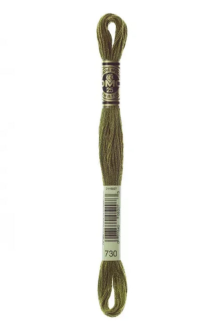 DMC Embroidery Floss 8.7yd #730 VERY DARK OLIVE GREEN