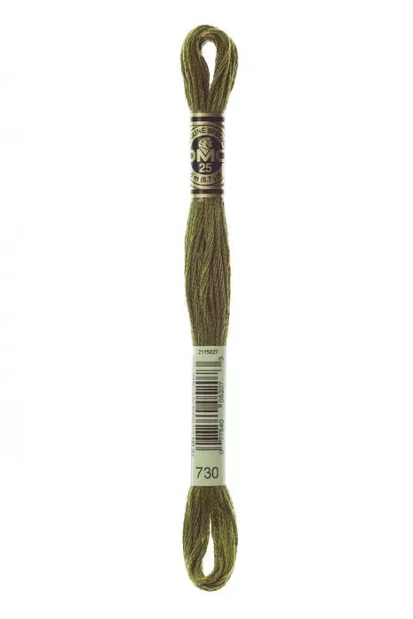 DMC Embroidery Floss 8.7yd #730 VERY DARK OLIVE GREEN