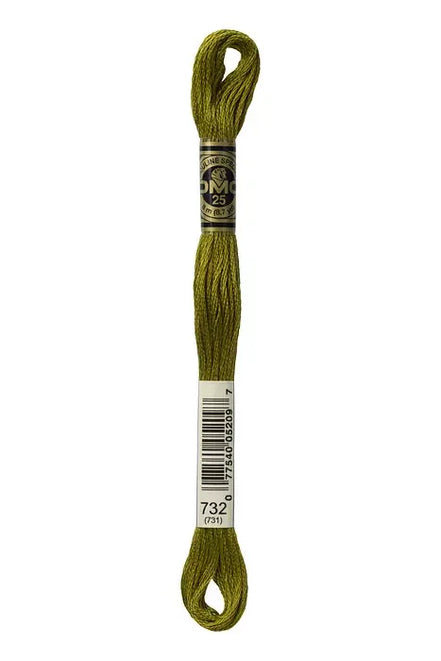 DMC Embroidery Floss 8.7yd #732 OLIVE GREEN