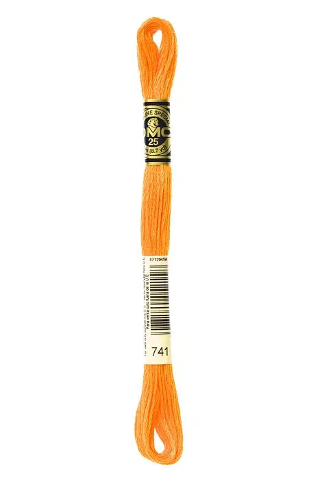 DMC Embroidery Floss 8.7yd #741 MEDIUM TANGERINE