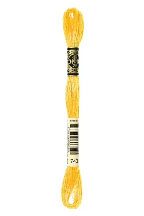 DMC Embroidery Floss 8.7yd #743 MEDIUM YELLOW
