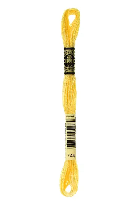 DMC Embroidery Floss 8.7yd #744 PALE YELLOW