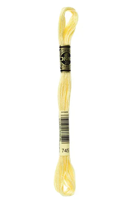 DMC Embroidery Floss 8.7yd #745 LIGHT PALE YELLOW