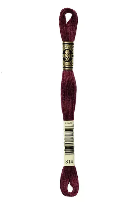 DMC Embroidery Floss 8.7yd #814 DARK GARNET
