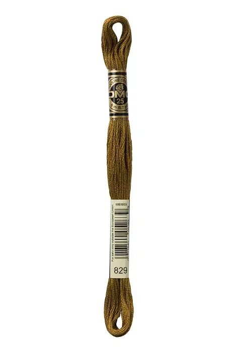 DMC Embroidery Floss 8.7yd #829 VERY DARK GOLDEN OLIVE