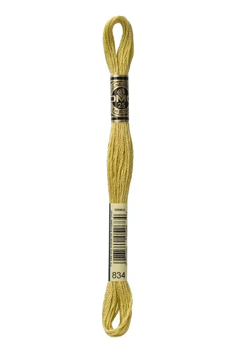 DMC Embroidery Floss 8.7yd #834 VERY LT GOLDEN OLIVE
