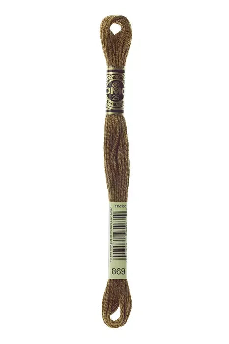 DMC Embroidery Floss 8.7yd #869 VERY DK HAZELNUT BROWN