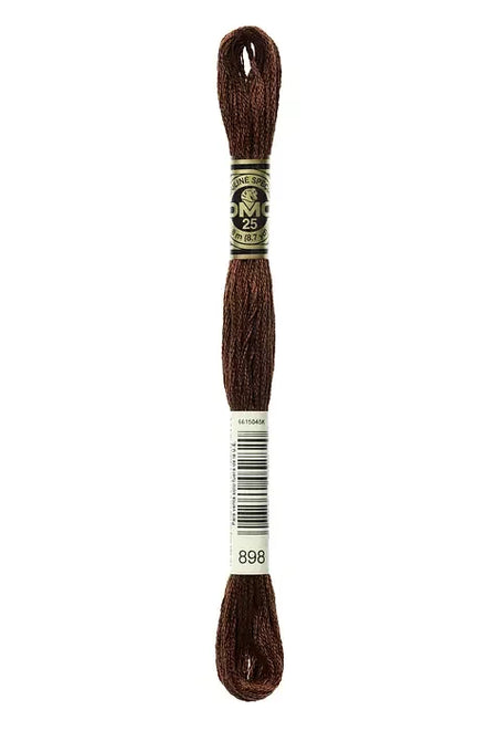 DMC Embroidery Floss 8.7yd #898 VERY DARK COFFEE BROWN