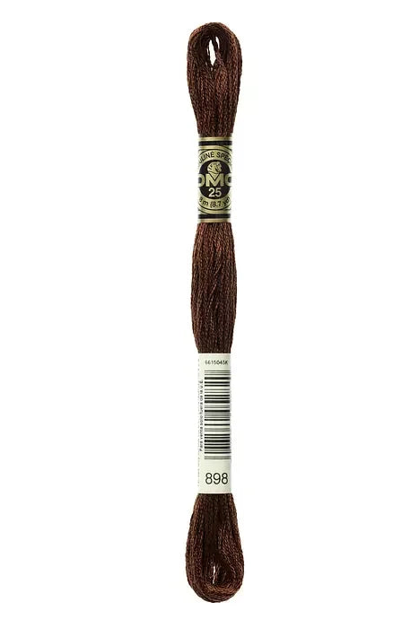 DMC Embroidery Floss 8.7yd #898 VERY DARK COFFEE BROWN