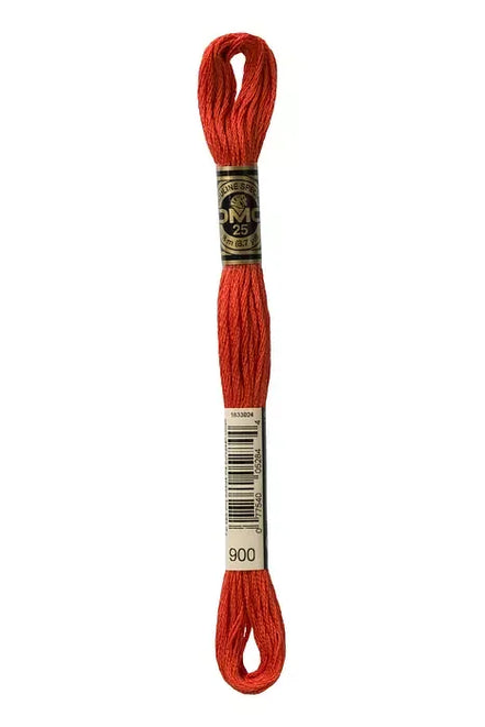DMC Embroidery Floss 8.7yd #900 DARK BURNT ORANGE