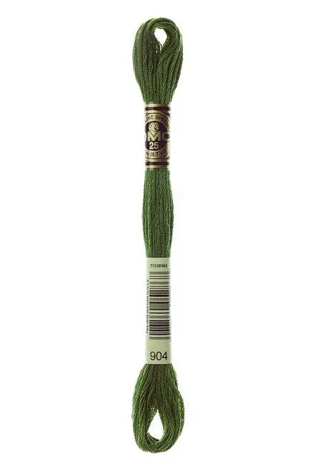 DMC Embroidery Floss 8.7yd #904 VERY DARK PARROT GREEN