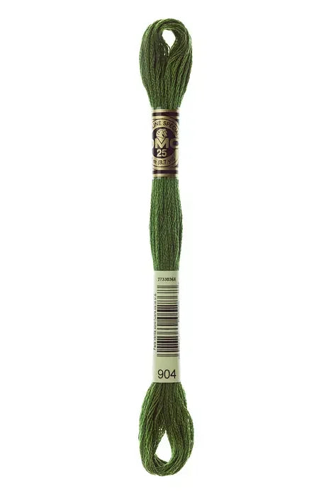 DMC Embroidery Floss 8.7yd #904 VERY DARK PARROT GREEN