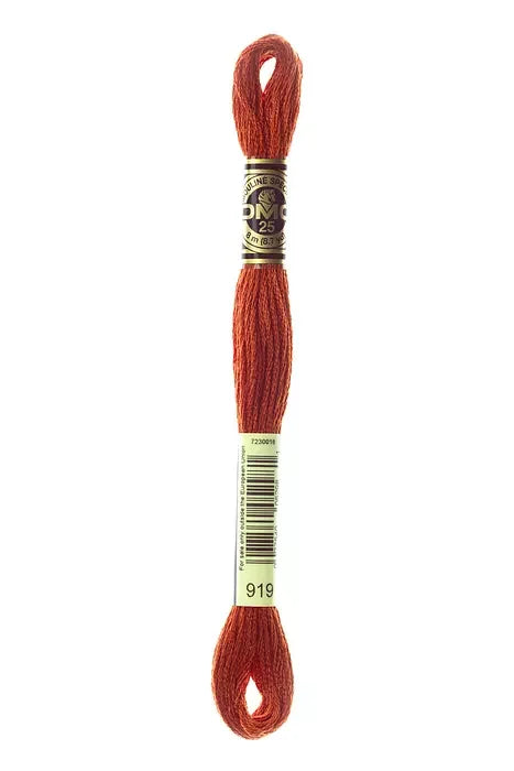 DMC Embroidery Floss 8.7yd #919 RED COPPER