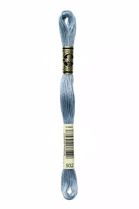 DMC Embroidery Floss 8.7yd #932 LIGHT ANTIQUE BLUE